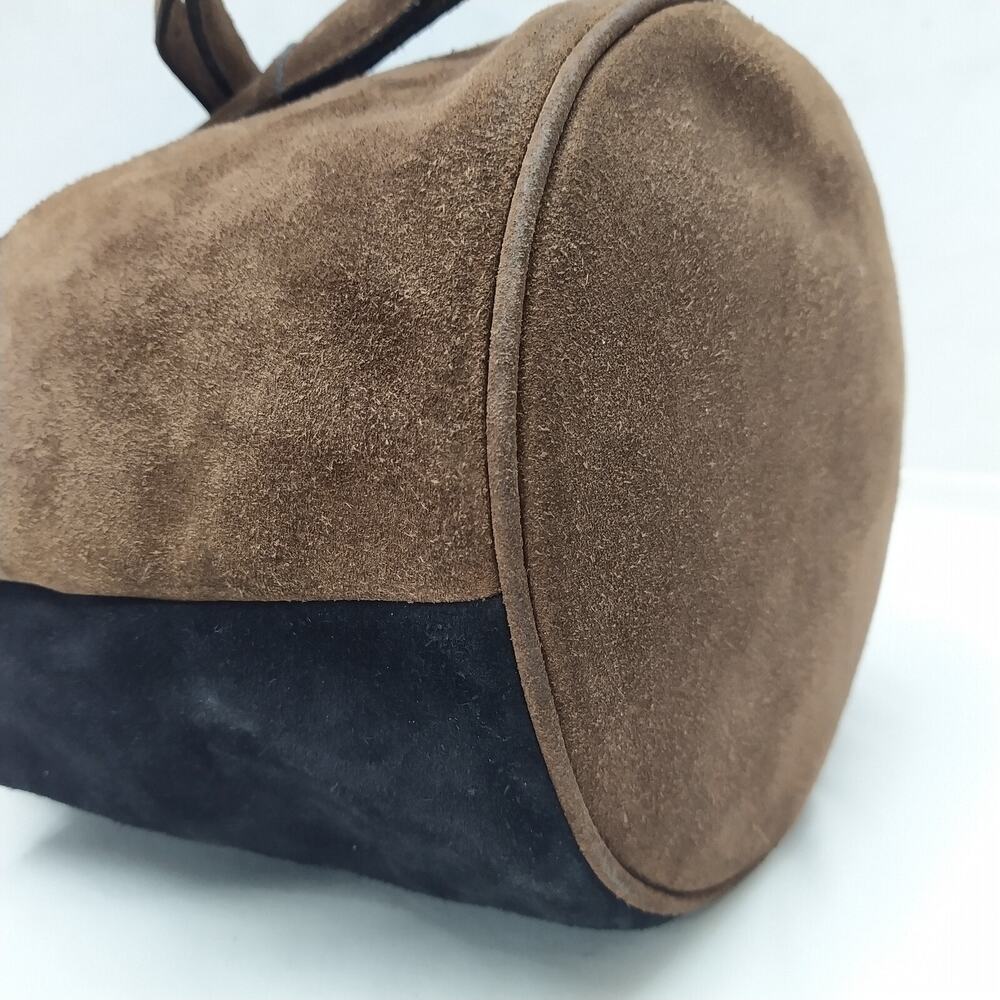 CELINE Multicolor Suede Leather Pockets Drawstring Bucket Satchel Shoulder Bag - Picture 16 of 16